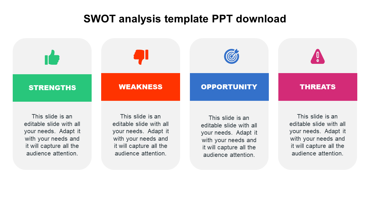 SWOT analysis template PPT download 